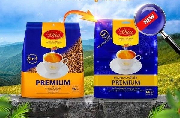 Dao 3in1 coffee Premium bag stick 600g - Cà phê Đào 3 trong 1 Premium túi 600g (30 gói)